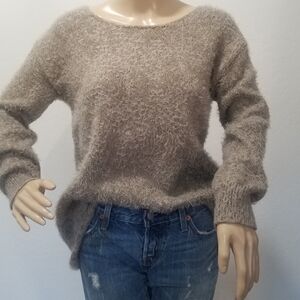 Soft Surroundings Metallic Eyelash Knit Long Sleeve Sweater.